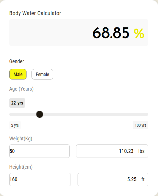 Body Water Calculator