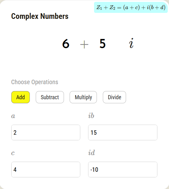 complex numbers