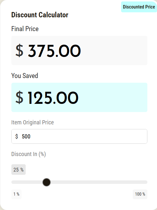 CalculatorCrave Discounted Price Calculator is a convenient tool to help you quickly find the final price of an item after applying a discount