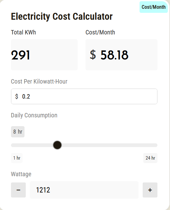 Electricity Cost Calculator