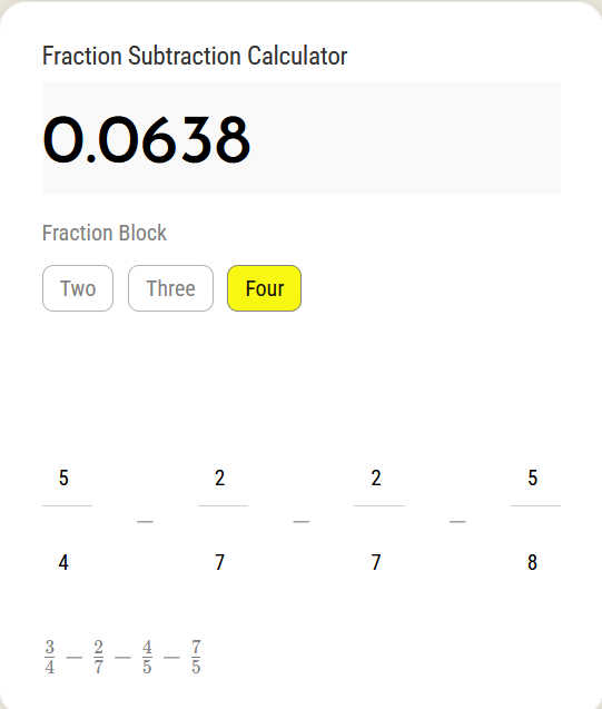 fraction subtraction