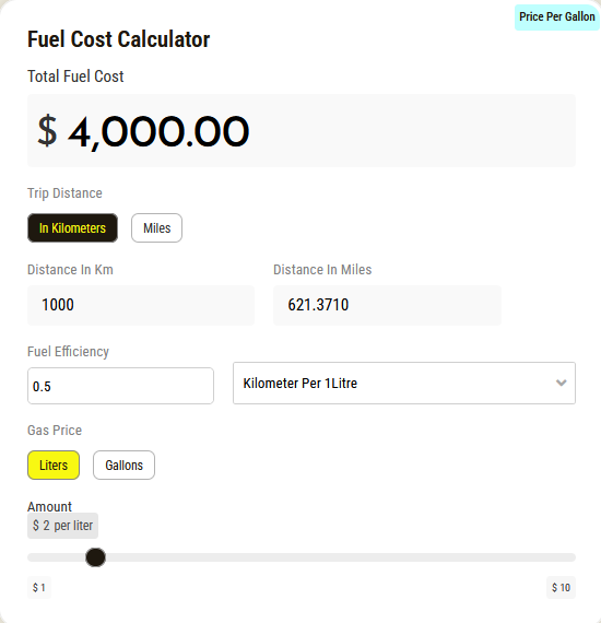 Fuel Cost Calculator